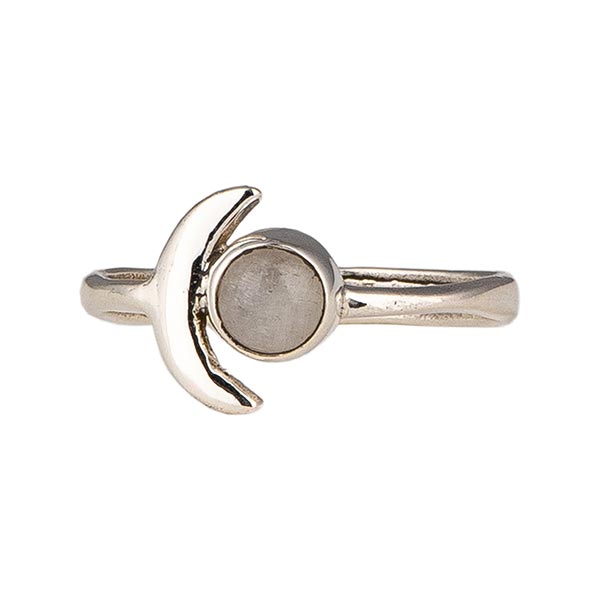 Ring Mond mit Mondstein, Silber