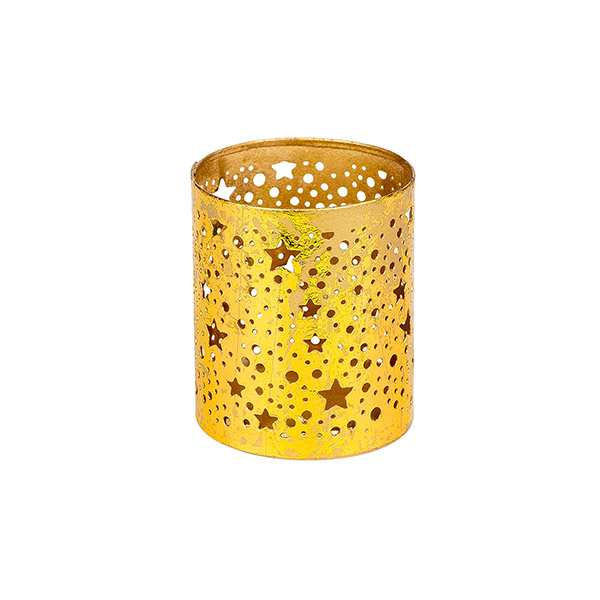 Teelicht 6x7cm, SKY, gold-gold, Eisenblech