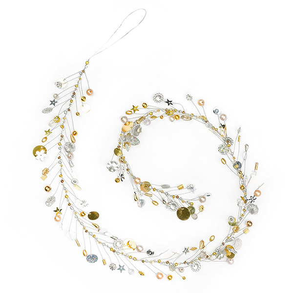 Perlendekoration GIRLANDE 90cm, silber-gold