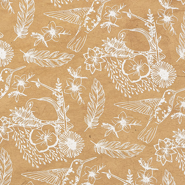 LOKTA Papierbogen, handgemacht, JUNGLE BIRDS sandton-weiß / CONTIGO Fairtrade Onlineshop