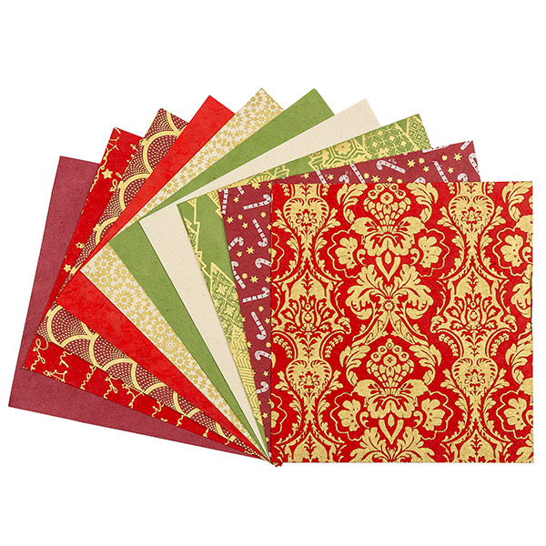 Bastelpapiere 20er Set XMAS, verschiedene Bögen, Lokta / CONTIGO Fairtrade Onlineshop
