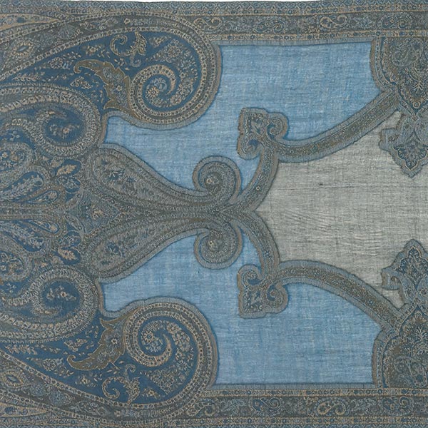 Wendestola LACE, blau-beige-mix, 180x70cm Wolle / CONTIGO Fairtrade Onlineshop