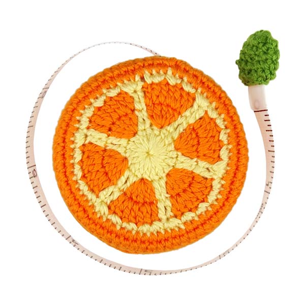 Maßband Orange gehäkelt, handgemacht