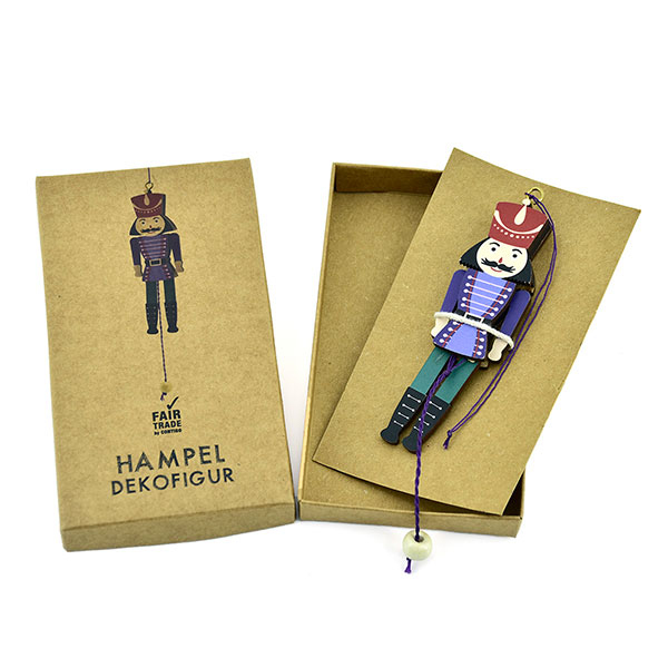 Hampelfigur Nußknacker blau-rot, MDF / CONTIGO Fairtrade Onlineshop
