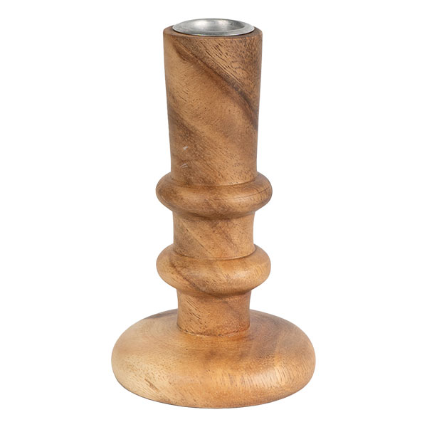 Kerzenhalter CONIC mit Fuß 13,5cm natur, Acaciaholz
