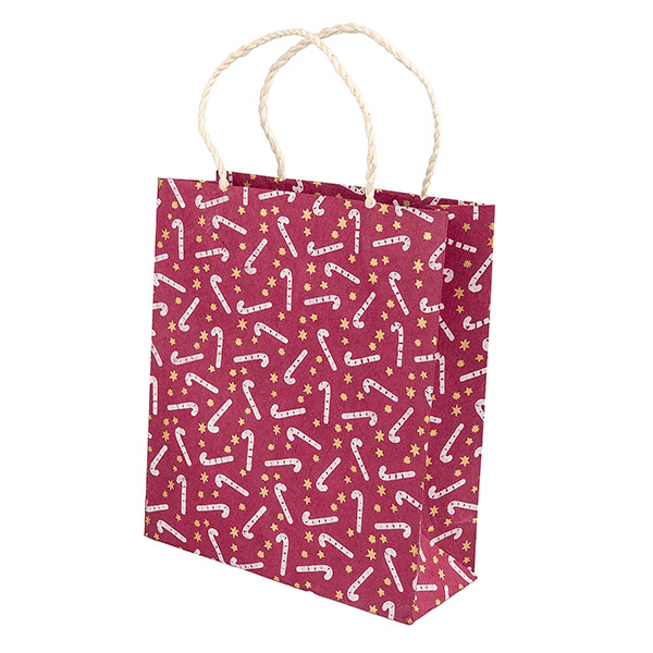 Geschenktüte M ZUCKERSTANGE, beere-natur-gold, Loktapapier / CONTIGO Fairtrade Onlineshop