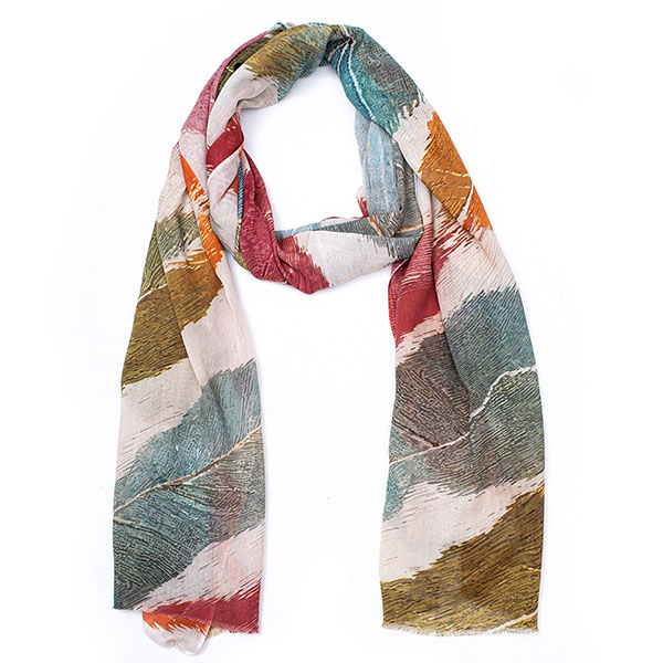 Schal 200x70, FALL FLOWERS, multicolour, Modal-Baumwolle