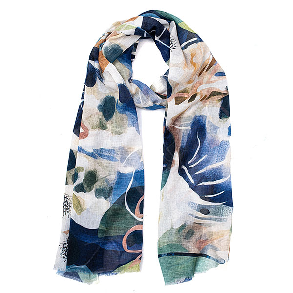Schal 200x70, EUCALYPTUS FLOWER, Modal-Baumwolle / CONTIGO Fairtrade Onlineshop