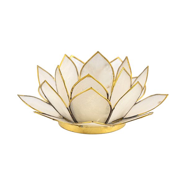 Kerzenhalter LOTUS mini weiß, Capiz / CONTIGO Fairtrade Onlineshop