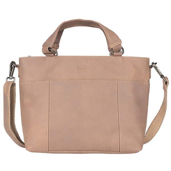 Handtasche CLARA taupe, Rindsleder