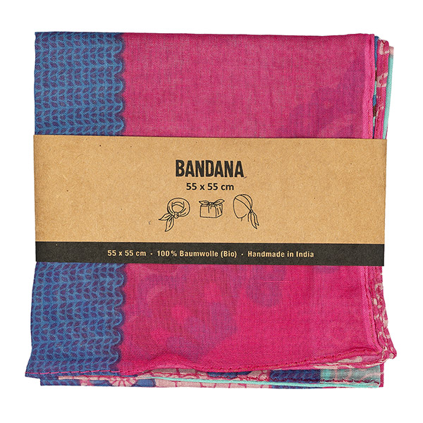 Bandana PINK PAISLEY, ca. 55 x 55 cm, 100 % Baumwolle (Bio), handgemacht
