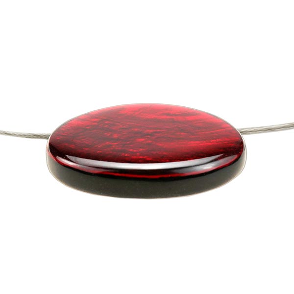 Halskette oval rot, Capiz / CONTIGO Fairtrade Onlineshop