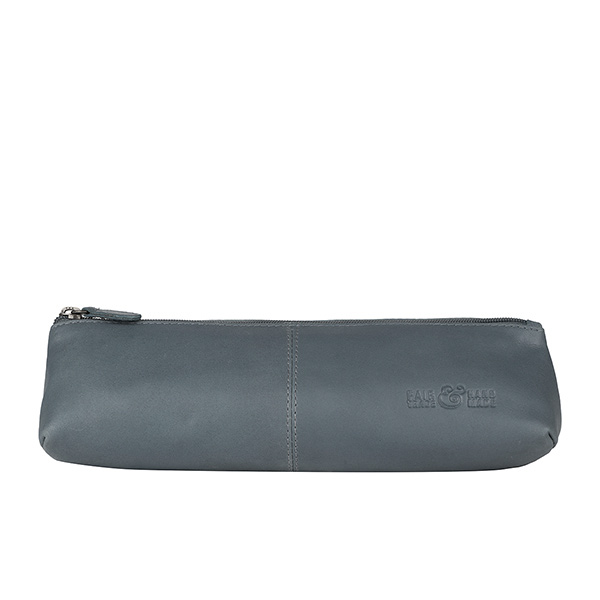Stiftetasche Triangle rauchblau, Rindsleder