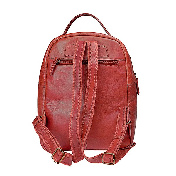 Rucksack Midi SPORTY rot, Ziegenleder / CONTIGO Fairtrade Onlineshop