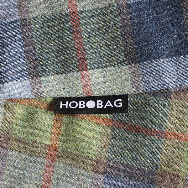 Tasche HOBOBAG EDINBURGH, grün-blau-grau Flanell, Wollmix / CONTIGO Fairtrade Onlineshop