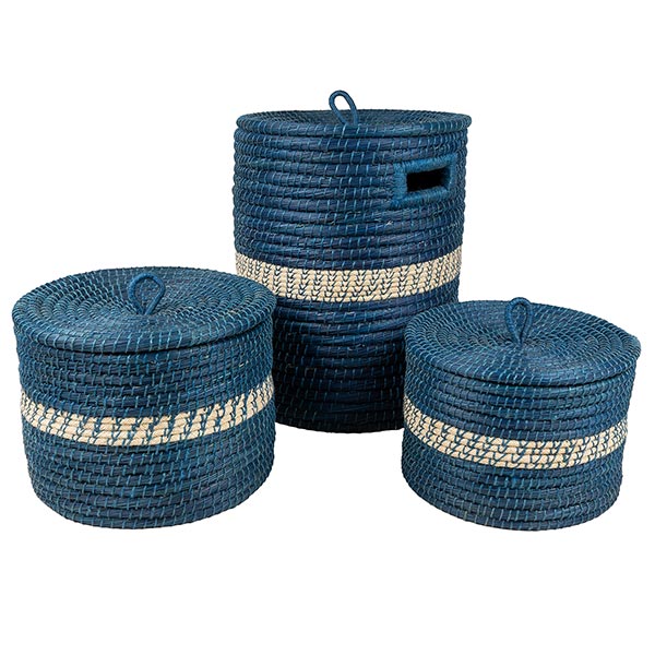 Aufbewahrungskorb 30x20cm AZUL mit Deckel, Gras, Jute / CONTIGO Fairtrade Onlineshop