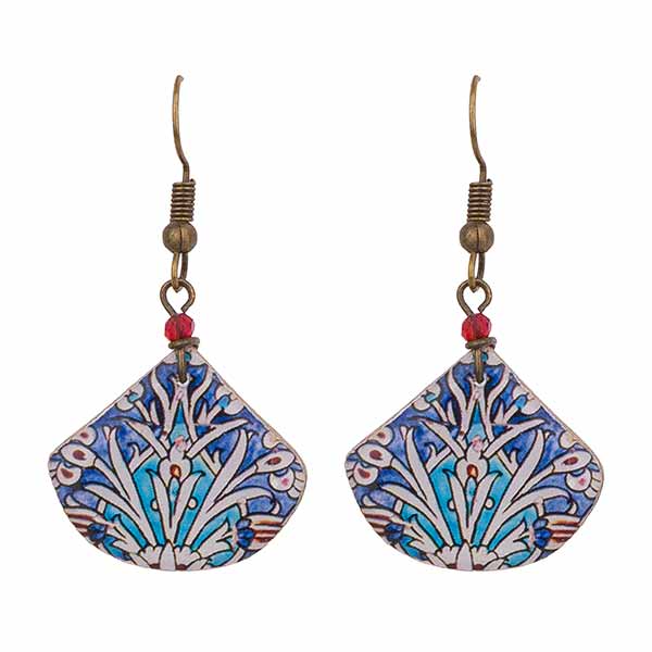 Ohrringe Wasserpflanze Tropfen Blautöne, Fliese