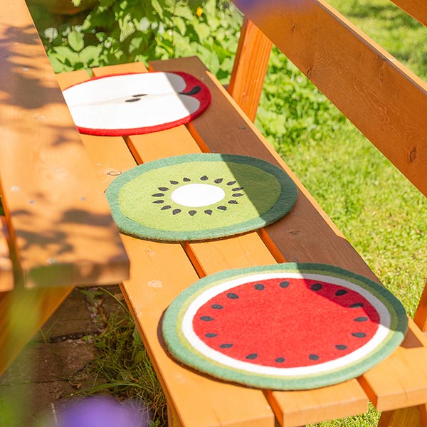 Sitzkissen KIWI rund, Wollfilz / CONTIGO Fairtrade Onlineshop