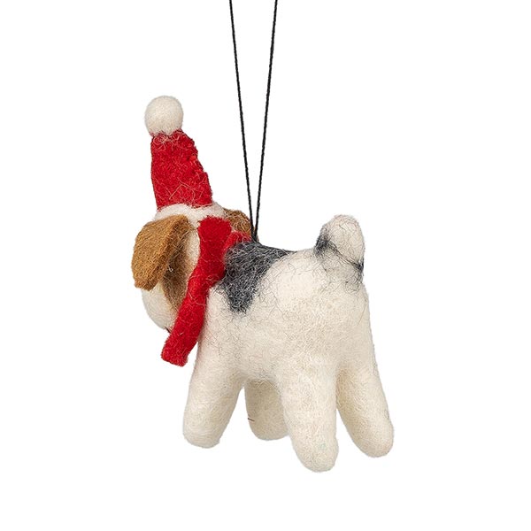 Dekoanhänger WEIHNACHTHUND, Wollfilz
