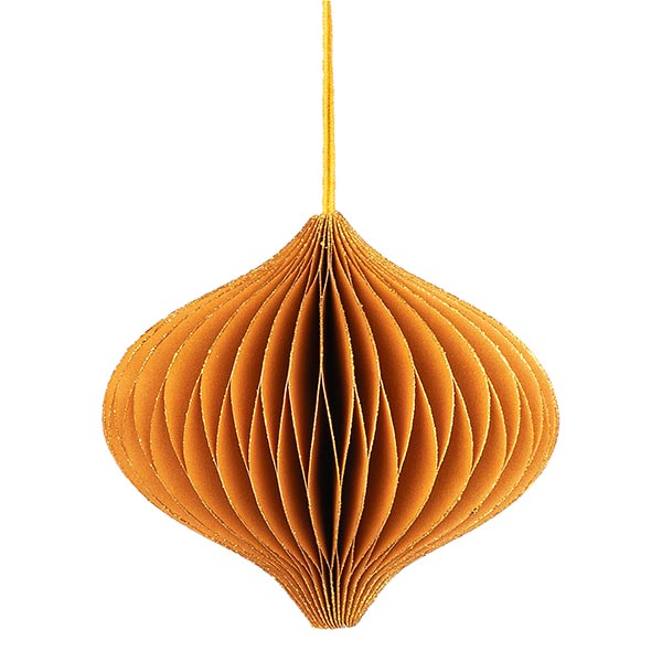 Papierdeko Origami 9cm ONION goldgelb, Goldrand