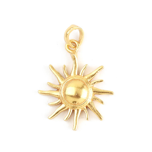 Anhänger, Sonne, Mix&Match, 22K vergoldet