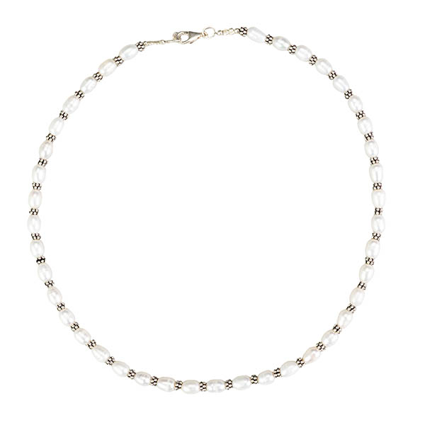 Halskette PEARL Süßwasserperlen, medium, naturweiß