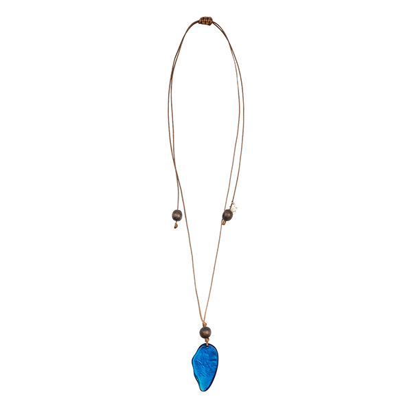 Halskette WING saphir blau, Capiz Halskette WING saphir blau, Capiz