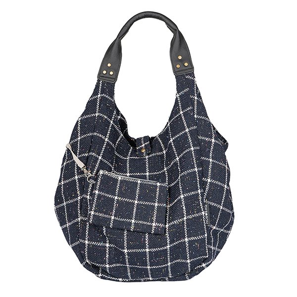 Tasche HOBOBAG sprinkles, marineblau, Wollmix