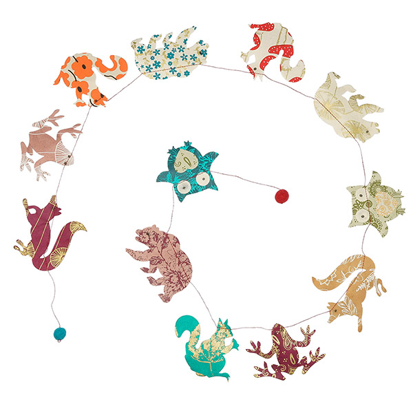 Girlande IM WALD bunt, 180cm, Loktapapier / CONTIGO Fairtrade Onlineshop