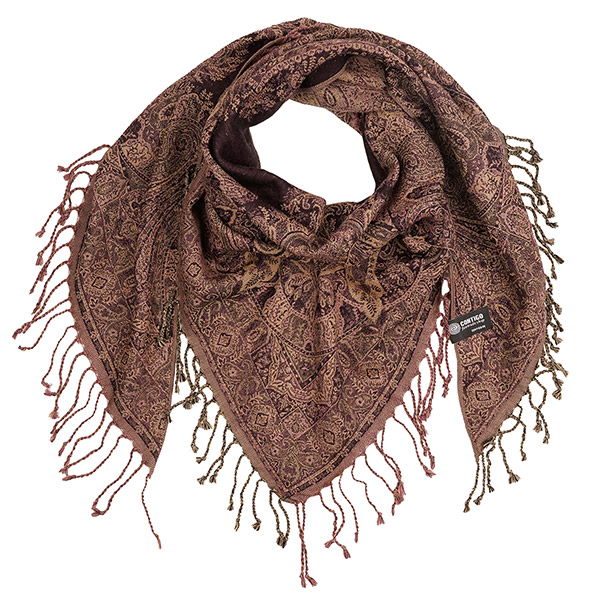 Dreieckstuch PAISLEY, beere, 120x120x190 cm, 100 % Wolle