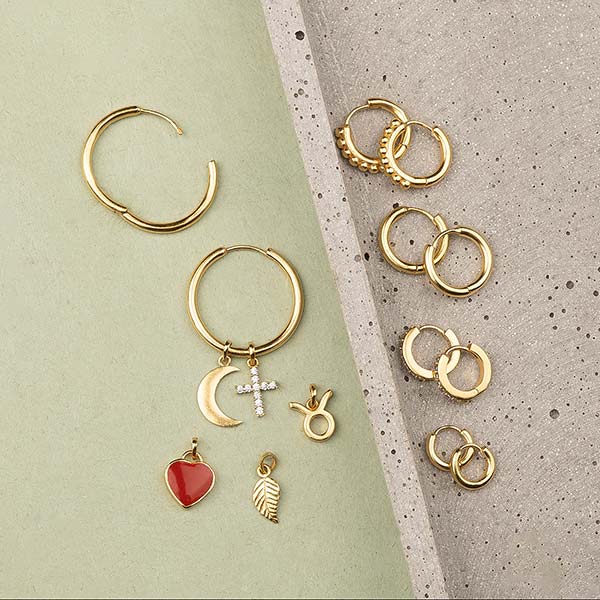 Anhänger, Halbmond, Mix&Match, 22K vergoldet / CONTIGO Fairtrade Onlineshop