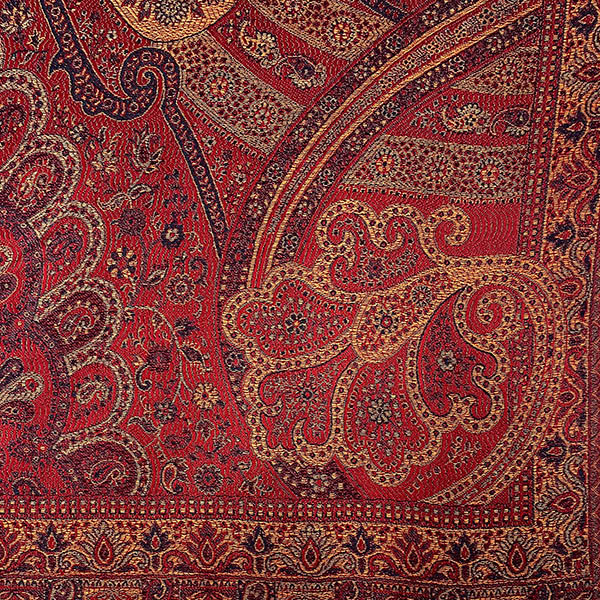 Schal PAISLEY, weinrot-blau, 190x54cm, Seide / CONTIGO Fairtrade Onlineshop