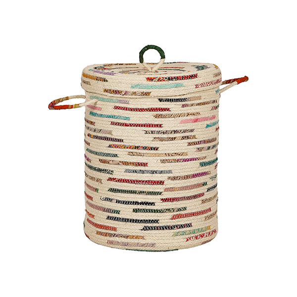 Wäschekorb 42cm RAYAS plus Deckel, Jute