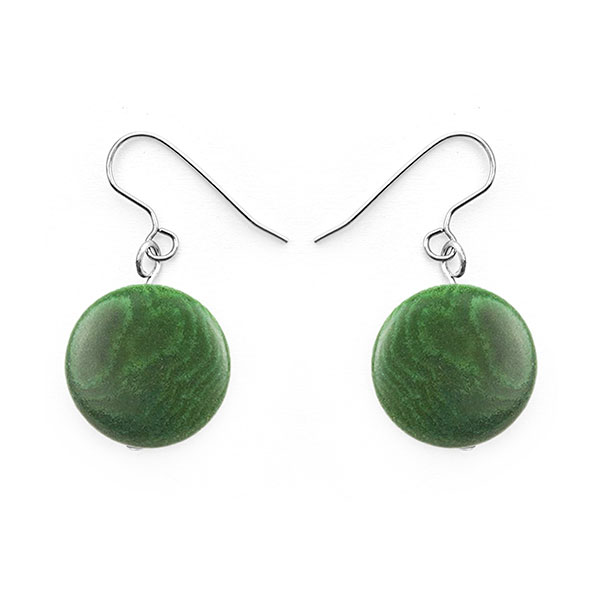 Ohrringe CLASSIC SIMPLE smaragd grün, Tagua