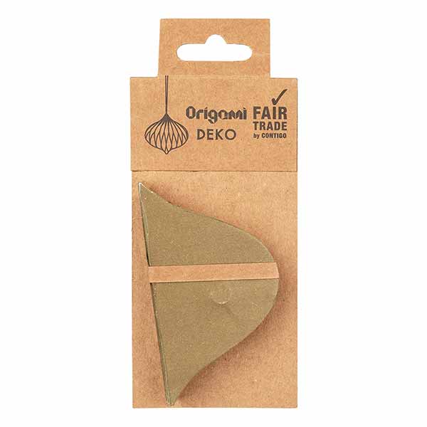 Papierdeko Origami 9cm ONION piniengrün, Goldrand kaufen Papierdeko Origami 9cm ONION piniengrün, Goldrand / CONTIGO Fairtrade Onlineshop
