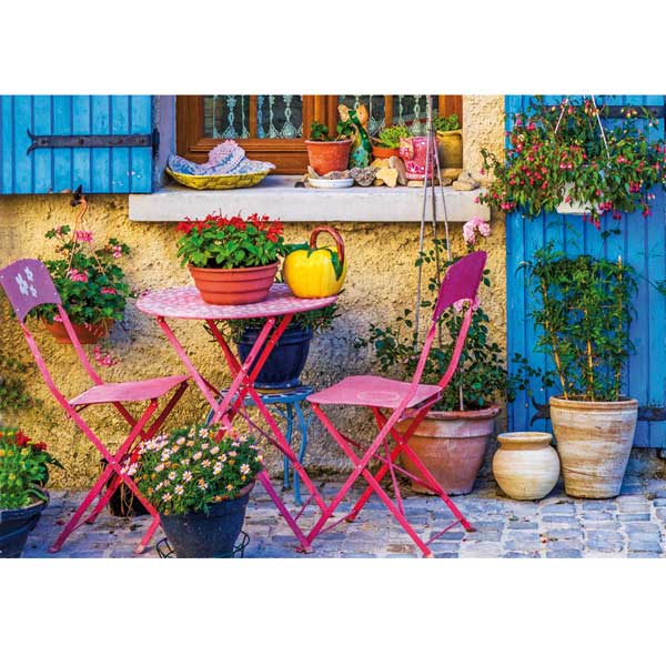 Grußkarte M Bunte Terrasse in der Provence
