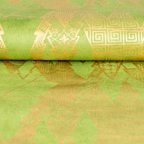 LOKTA Papierbogen, handgemacht, WEIHNACHTSWALD, grün-gold / CONTIGO Fairtrade Onlineshop