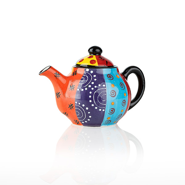 Teekanne klein MULTICOLOURED ETHNIC, Keramik / CONTIGO Fairtrade Onlineshop