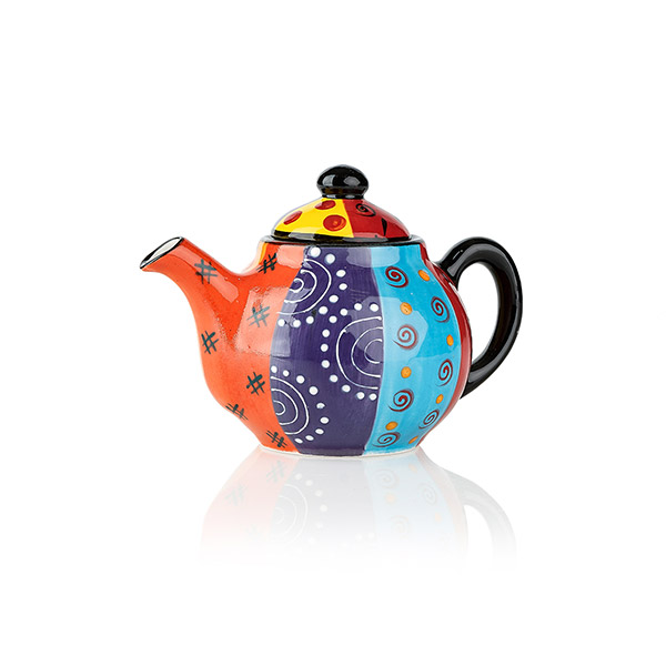 Teekanne klein MULTICOLOURED ETHNIC, Keramik / CONTIGO Fairtrade Onlineshop