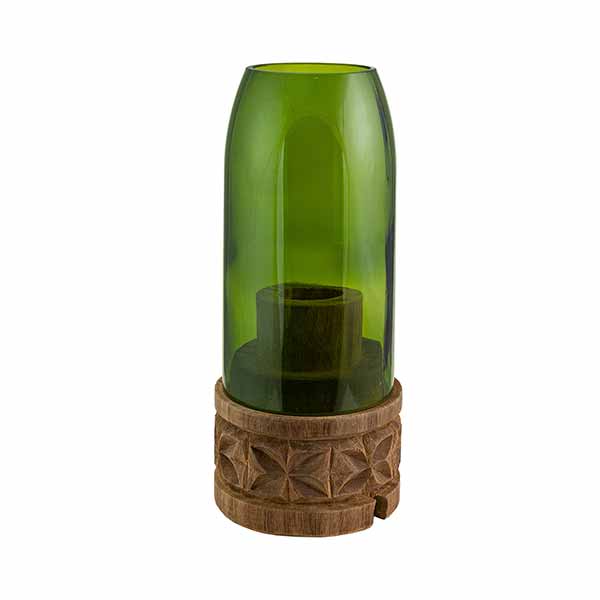Tischleuchte UROA grün, Weinflasche recycelt / CONTIGO Fairtrade Onlineshop