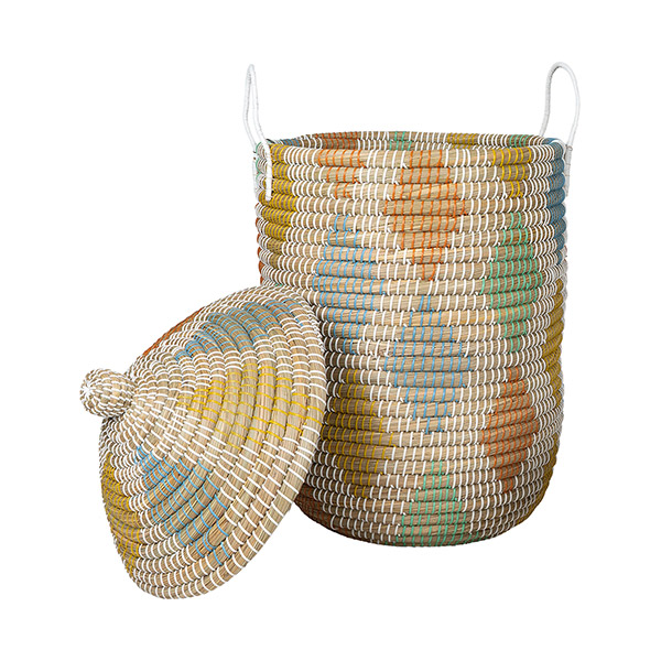Wäschekorb 58cm COMETA plus Deckel, Kaisagras / CONTIGO Fairtrade Onlineshop