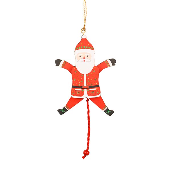 Hampelfigur Santa rot-weiß, MDF