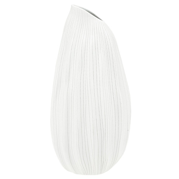 Vase SEDA L, 15x30 cm, weiß gestreift, Keramik handgemacht / CONTIGO Fairtrade Onlineshop