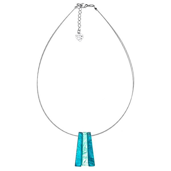 Halskette STICKS Blautöne, Capiz
