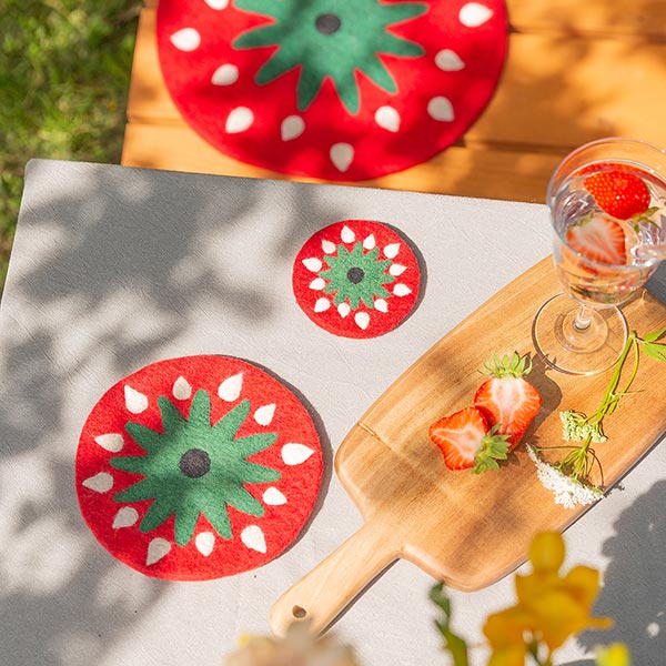 Topfuntersetzer ERDBEERE, Wollfilz / CONTIGO Fairtrade Onlineshop
