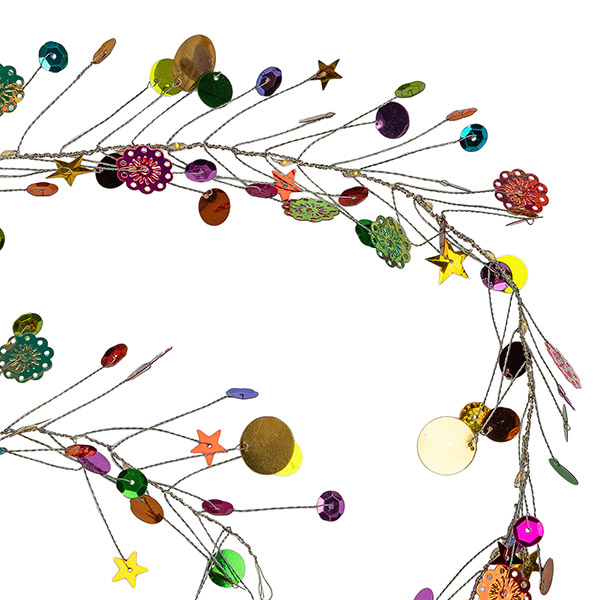 Perlendekoration Girlande 90cm mit LED Pailletten, bunt / CONTIGO Fairtrade Onlineshop