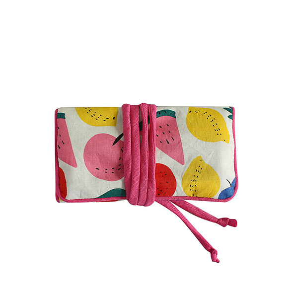 Schmuckrolle FRUITS, bunt-pink, Baumwolle / CONTIGO Fairtrade Onlineshop