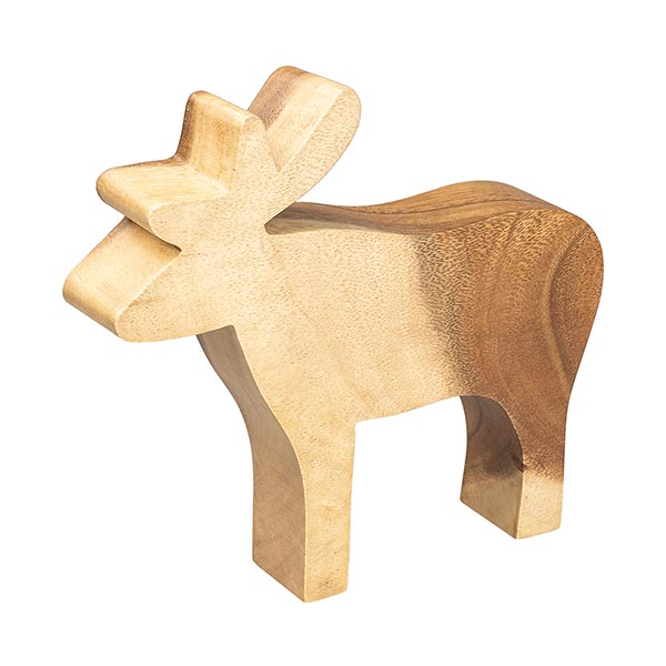 Dekofigur Rentier 20cm natur, Acaciaholz / CONTIGO Fairtrade Onlineshop
