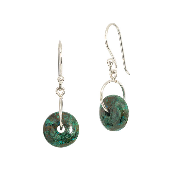 Ohrringe DONUT Chrysokoll, Silber / CONTIGO Fairtrade Onlineshop