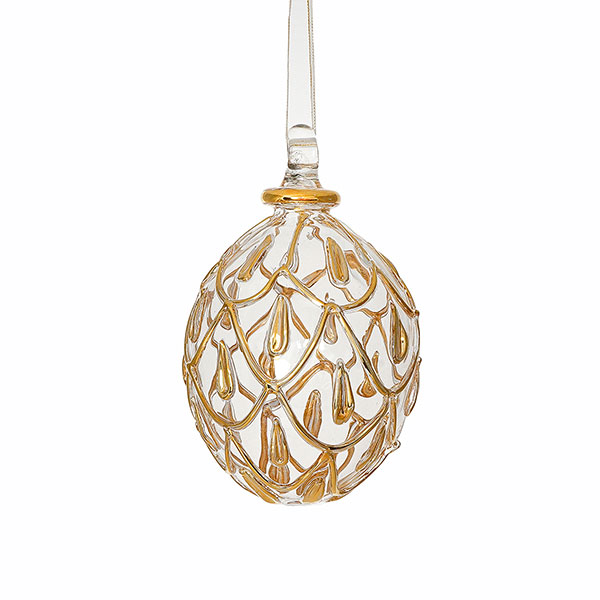 Glaskugel MADINA 7cm, transparent-gold / CONTIGO Fairtrade Onlineshop